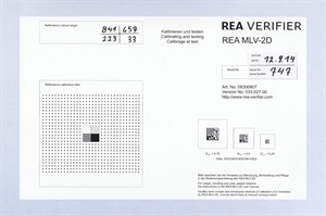 Kalibratie- en afstelkaart DataMatrix en grijze velden